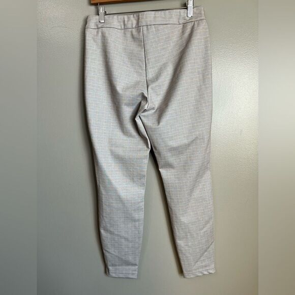 Nanette Lepore pull on grey white checkered ankle pants academia professional - Picture 10 of 16